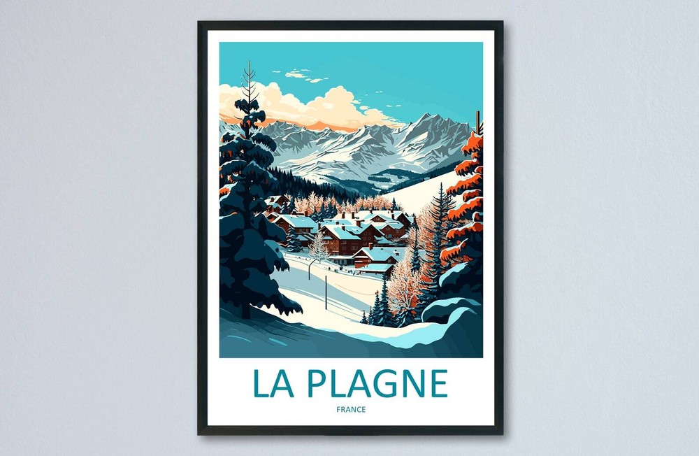 La Plagne Travel Print Wall Art La Plagne Wall Hanging Home Dcor La Plagne Gift