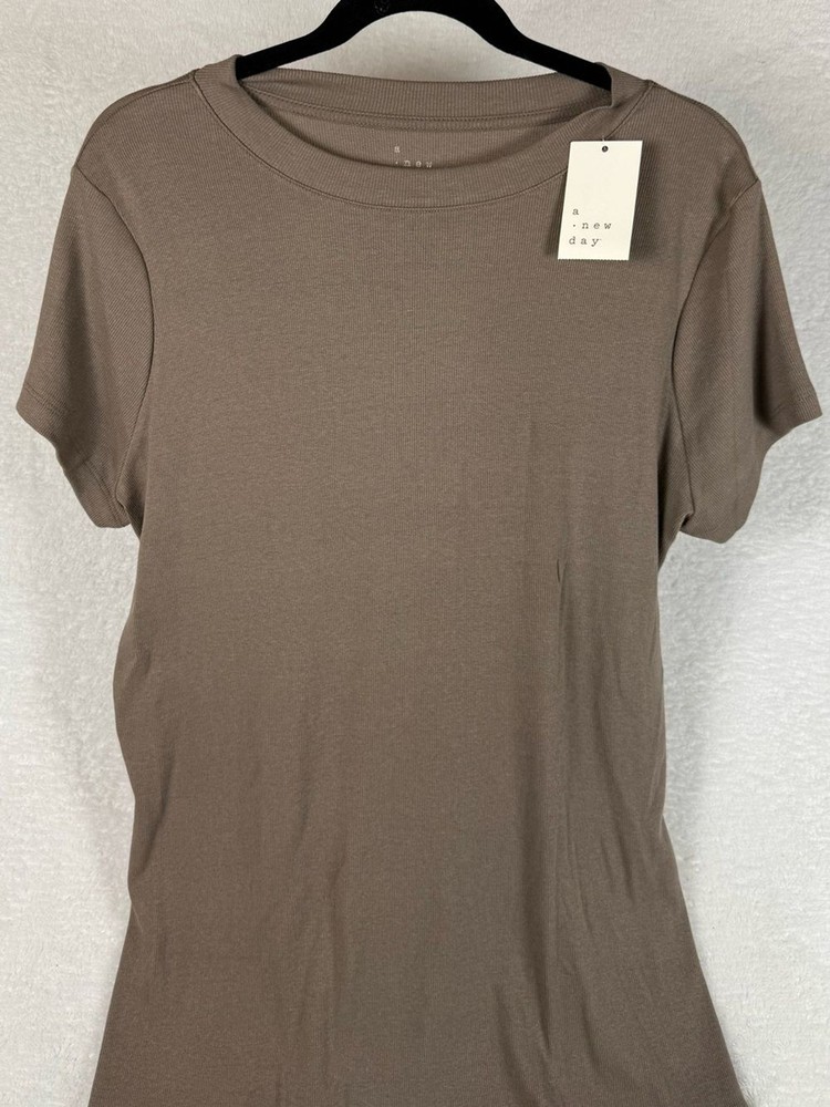 a new day Women’s Short Sleeve Crewneck ribbed Top — NWT - Size XXL