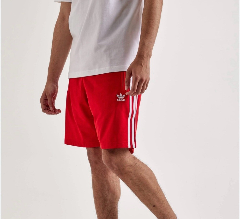 Adidas 3 Stripe Trefoil Shorts Mens XXL Red White Athletic Casual CZ5228