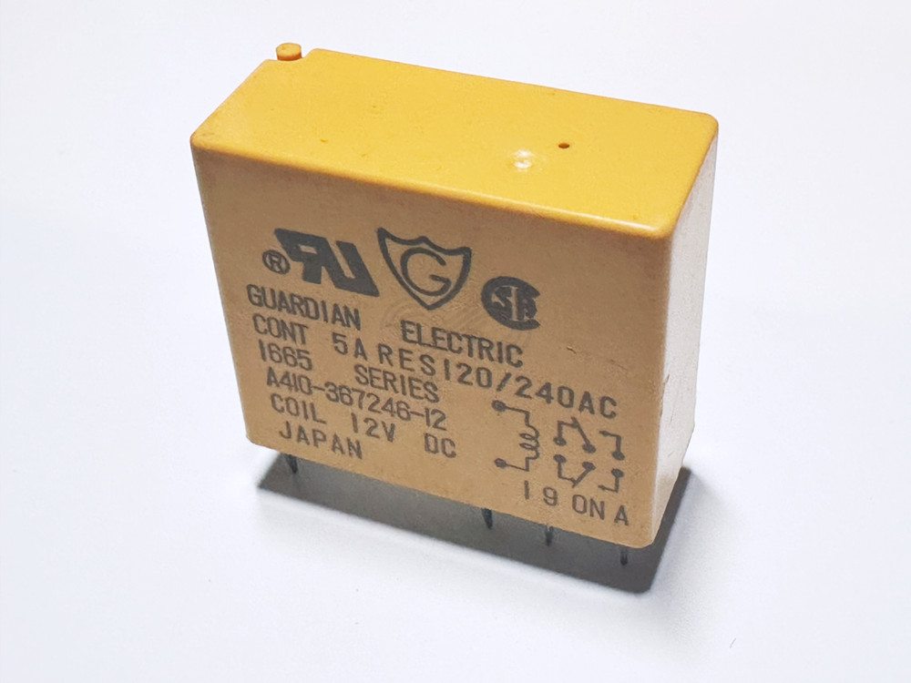 A410-367246-12 Guardian Electric Power PCB Relay 12VDC DPDT 5A 120V/240VAC 8-Pin