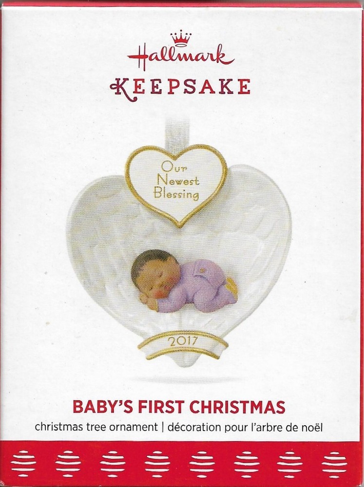 AFRICAN HERITAGE BABY'S FIRST CHRISTMAS 2017 HALLMARK KEEPSAKE ORNAMENT NEW (BD)