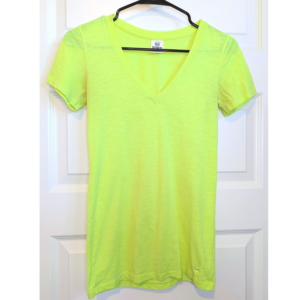 PINK Neon V-Neck T-Shirt