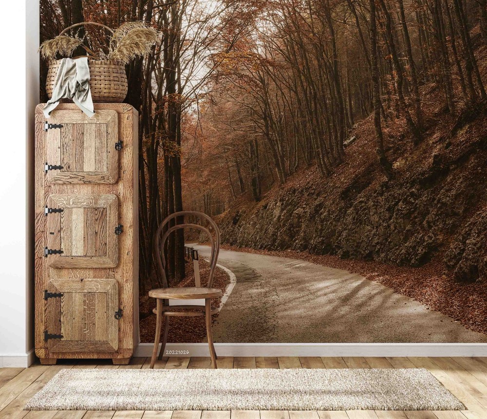 3D Forest Path Autumn Landscape Wall Murals Wallpaper Murals Wall Sticker