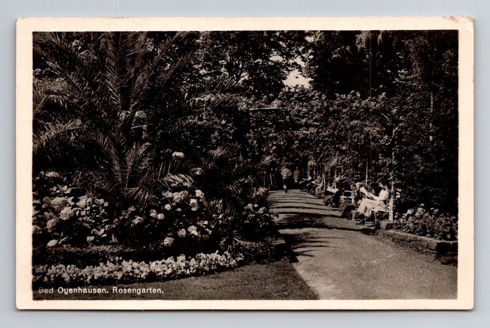 Germany- Bad Oeynhausen Rose Garden Park Souvenir Old Post Card Vintage Postcard