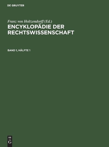 Encyklopädie der Rechtswissenschaft (Hardback)