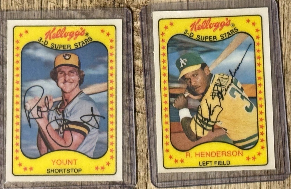 1981 Kellogg's 3-D Super Stars Baseball Rickey Henderson #33 Robin Yount #57
