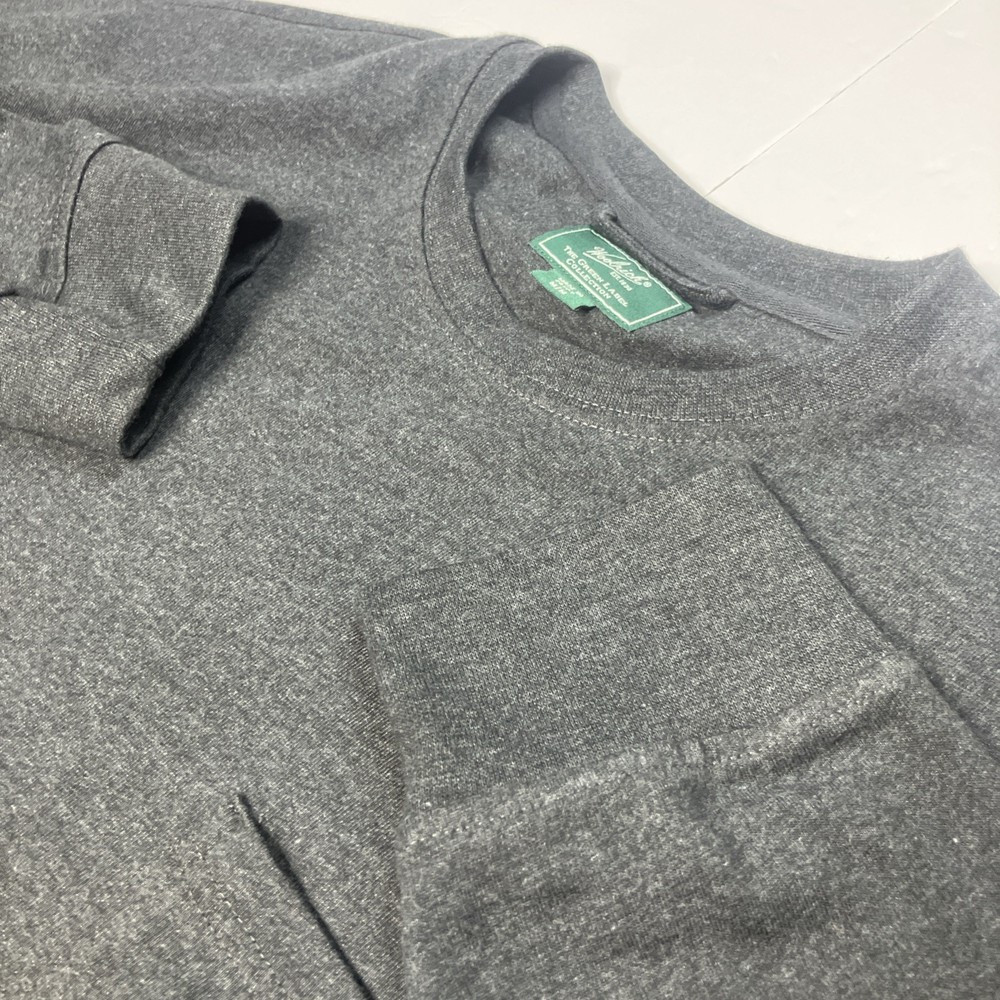 Woolrich Mens M Long Sleeve Pocket T-Shirt Dark Gray Warm Green Label Collection