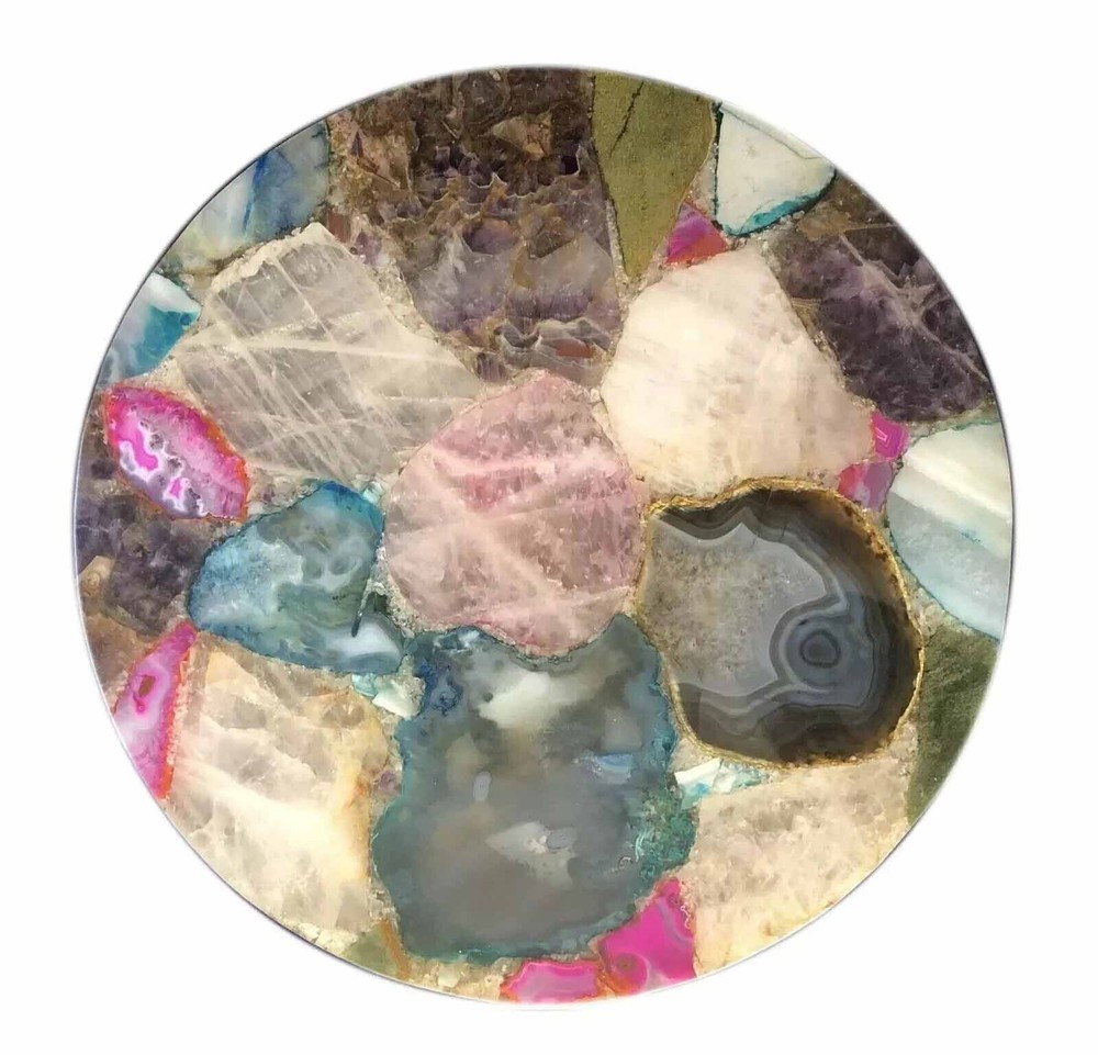 Mix Agate Table Top Handmade Natural Stone Home Decor
