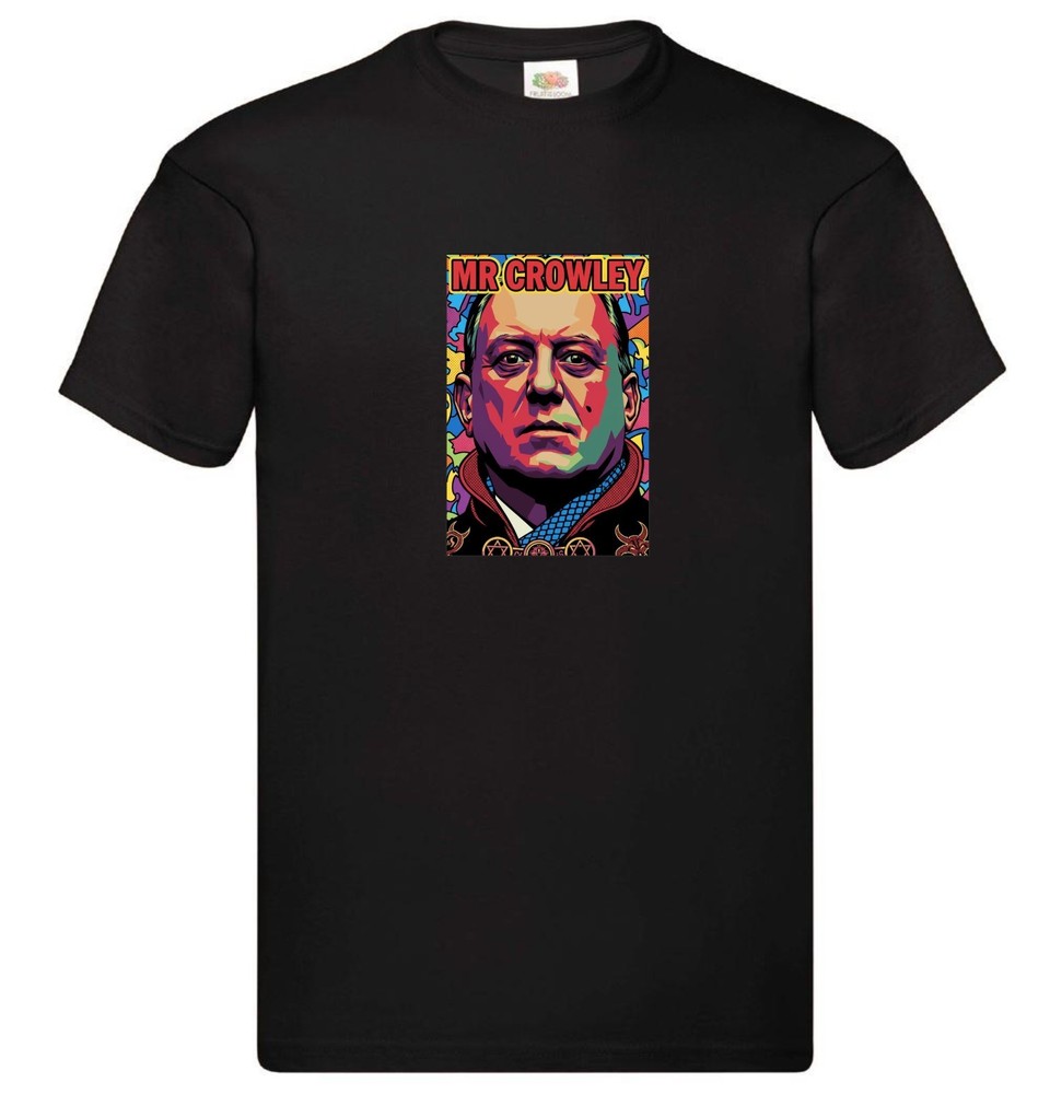 Aleister Crowley T-Shirt Pop Art Image Satanist Adult Unisex Black Cotton Top