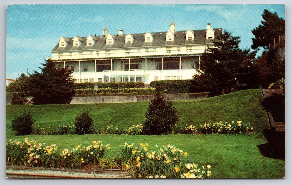 Vintage Dorchester House Postcard Ocean Lake Oregon Lincoln City Chrome