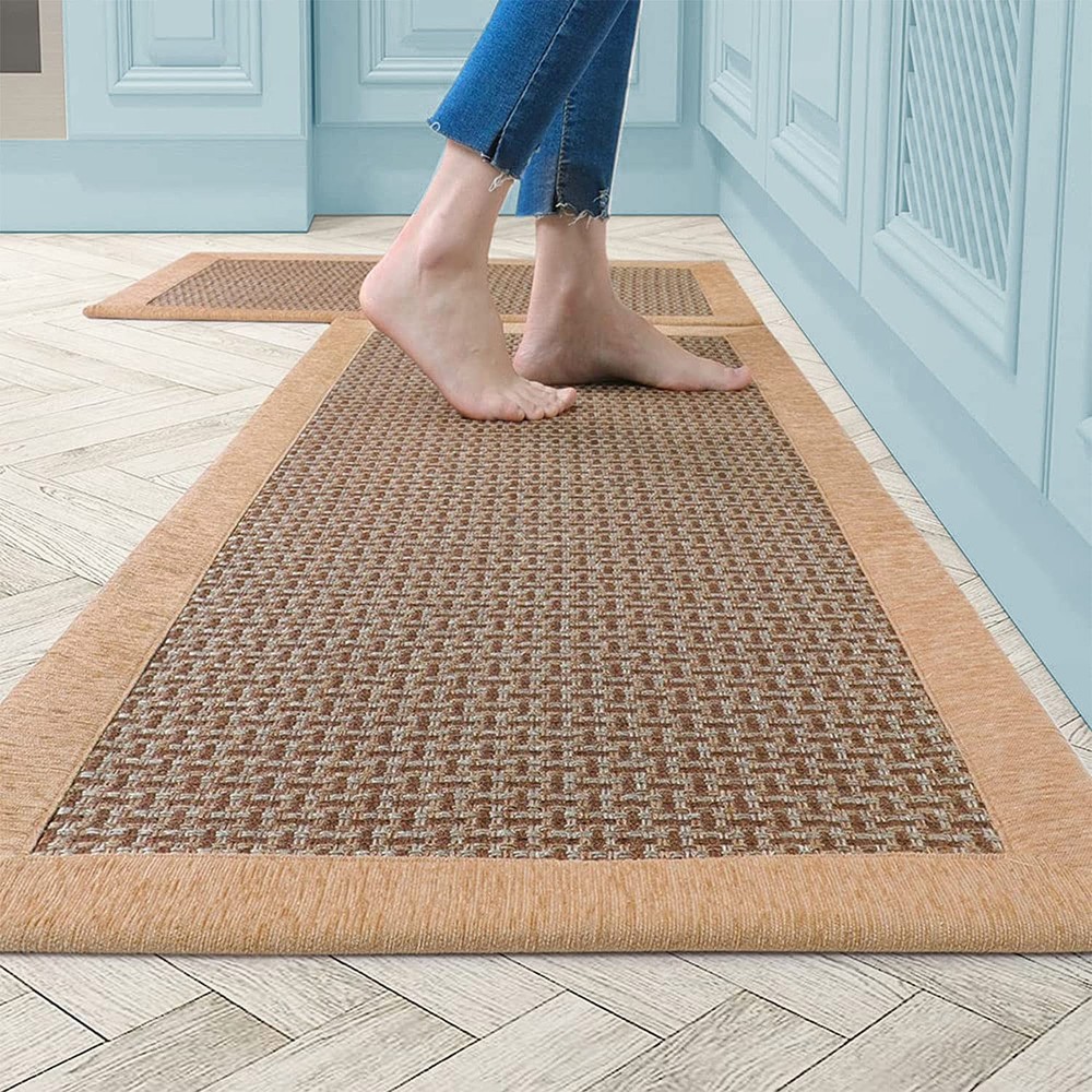 Kitchen Mat Kitchen Rugs Set of 2 Non Skid Washable Floor Rugs in Front of Sink
