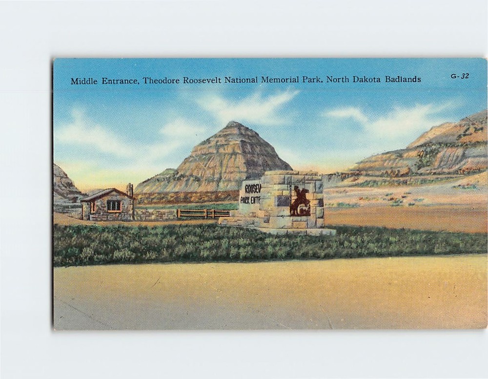 Postcard Middle Entrance Theodore Roosevelt National Memorial Park North Dakota