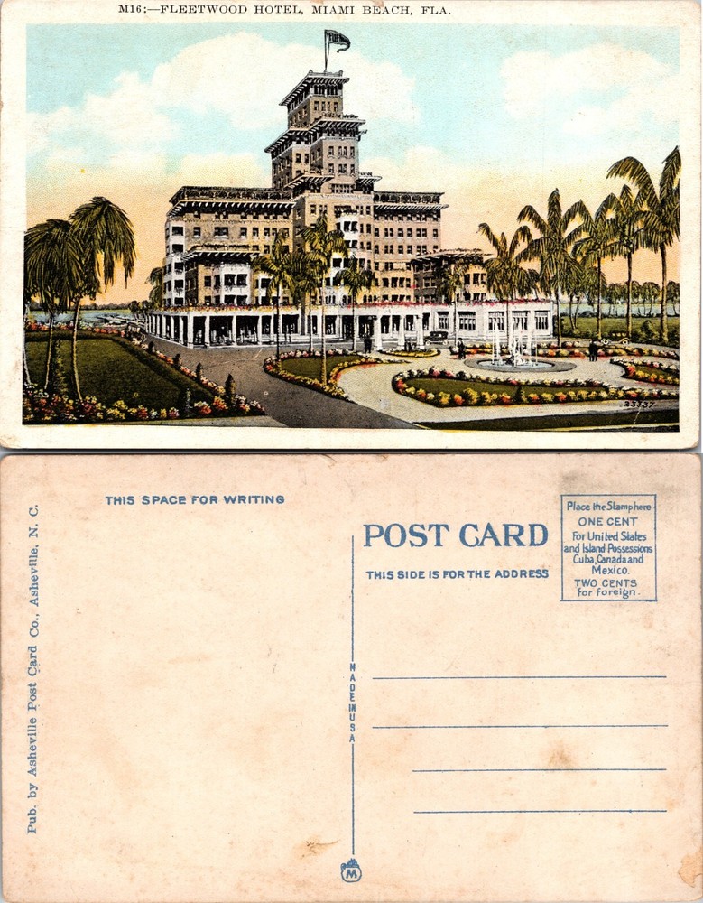 Fleetwood Hotel Miami Beach Florida FL Postcard