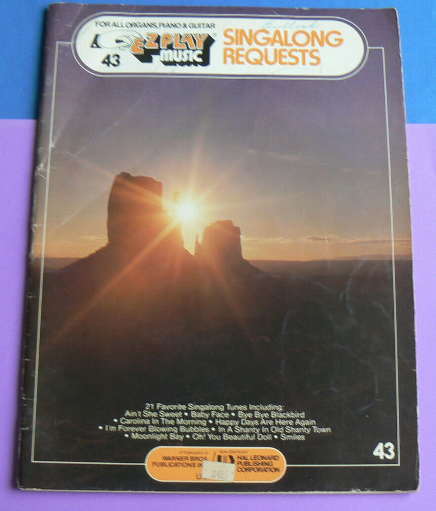EZ Play Today #43 SINGALONG REQUESTS, Organs/Piano/Guitar 1977