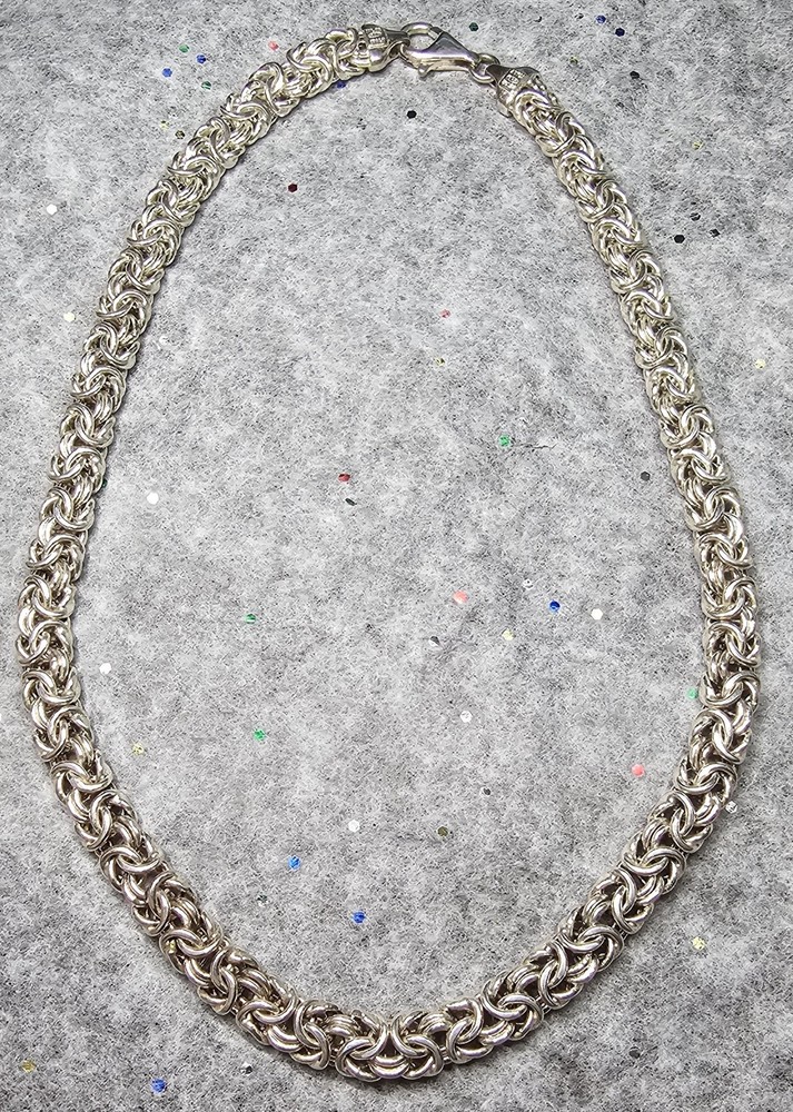 Milor Italy Sterling Silver 925 Byzantine Chain Necklace 18