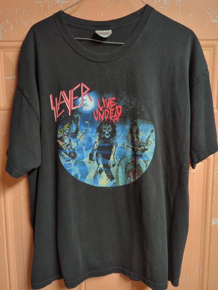 Vintage Y2K Slayer Shirt 2004 Live Undead Black Lightly Faded Mens XL