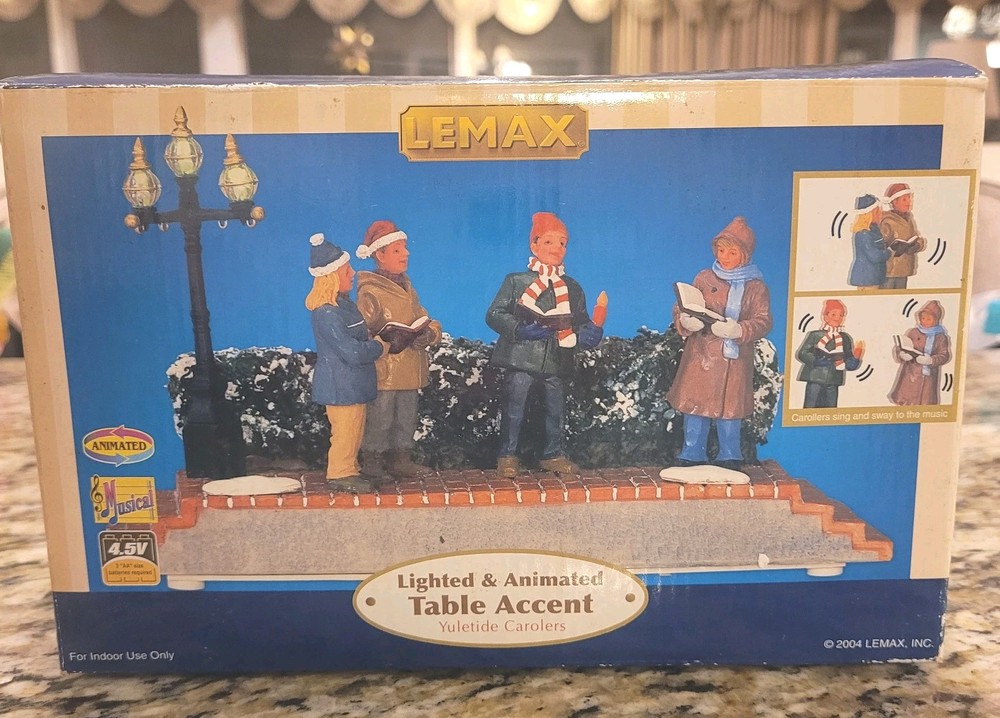Lemax Animated Christmas Carolers Lighted Table Accent Village Collection Works-image
