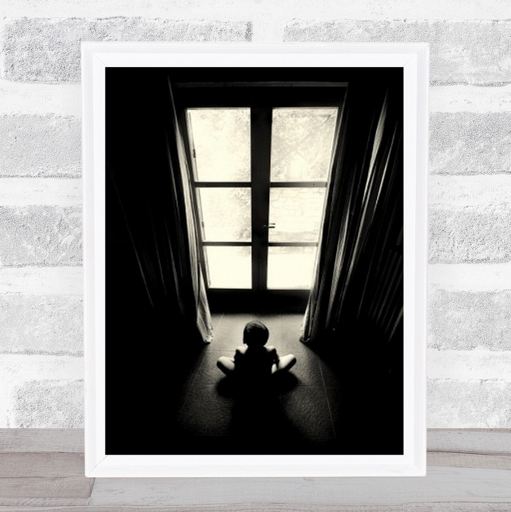 I Know Hea 039 Ll Be Back Boy Window Child Kid Person Curtain Wall Art Print