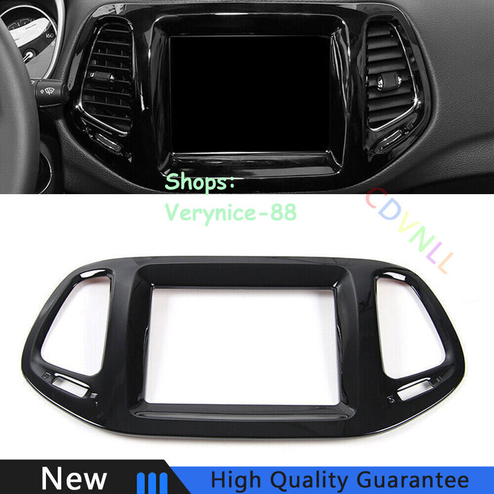 For Jeep Compass 2017-2020 Bright Black Central Console Navigation Frame Trim 1X