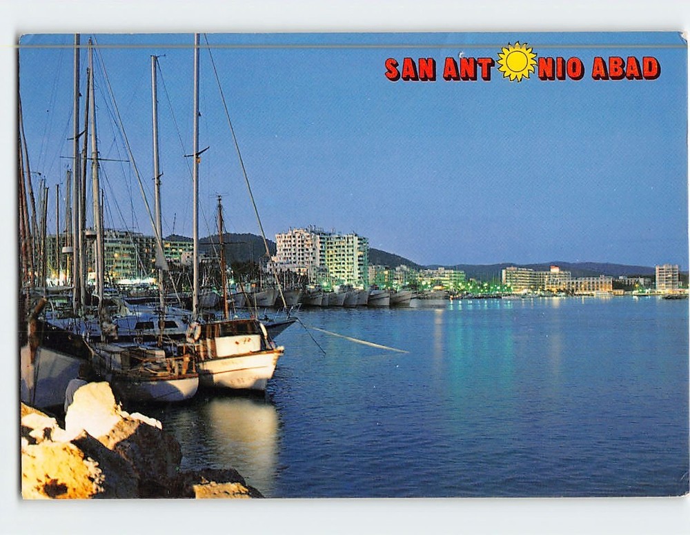 Postcard View in San Antonio Abad Ibiza Spain