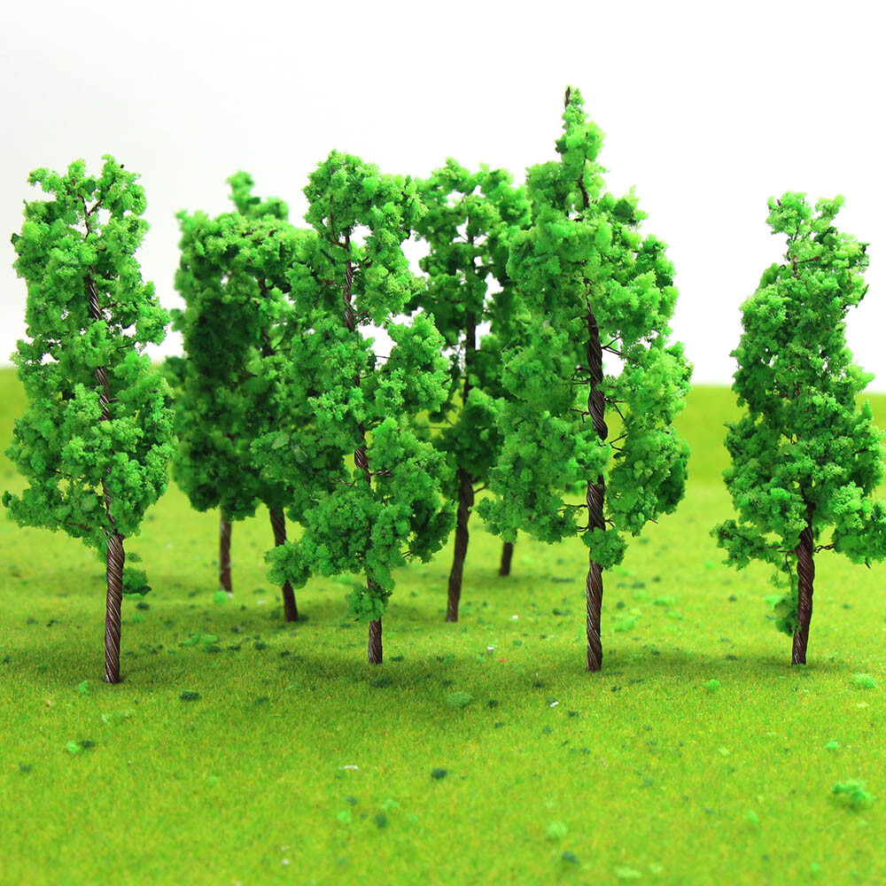 60pcs N Z Scale 1:150 Model Trees Green 65mm Train Layout Set Diorama G6524