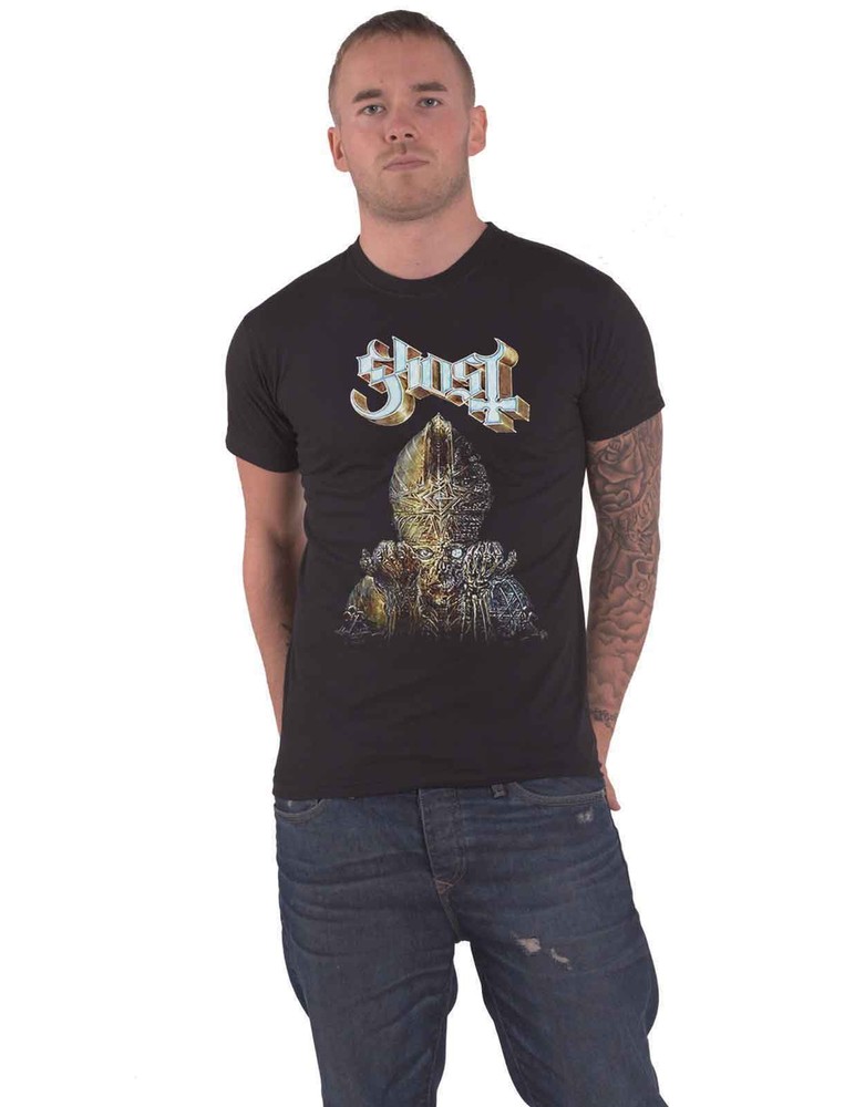 Official Ghost Impera Glow Band Logo Men’s Black T-Shirt