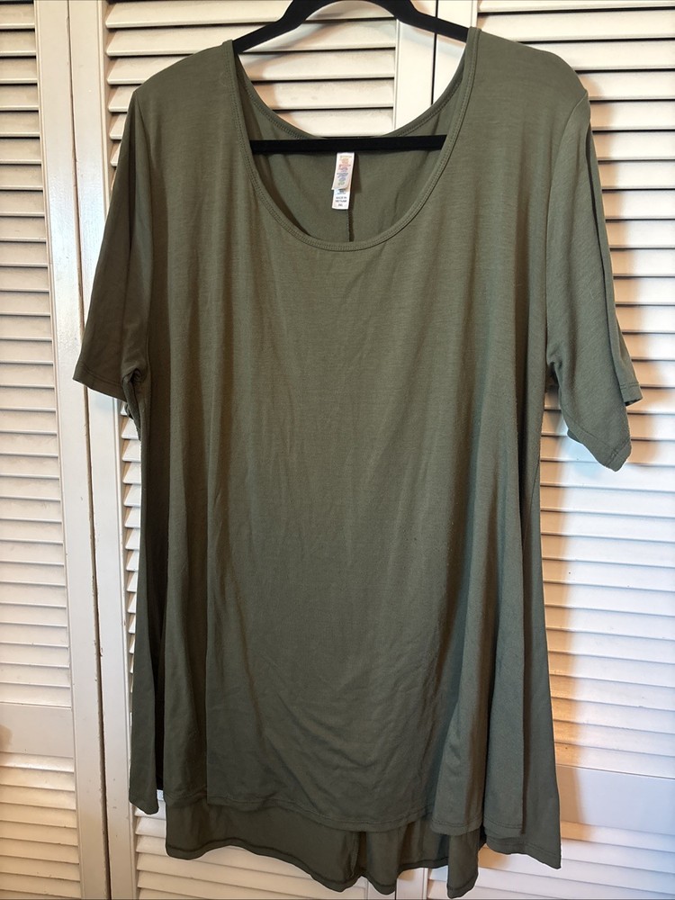 LuLaRoe Perfect T Tunic Top 3xl Solid Olive Green