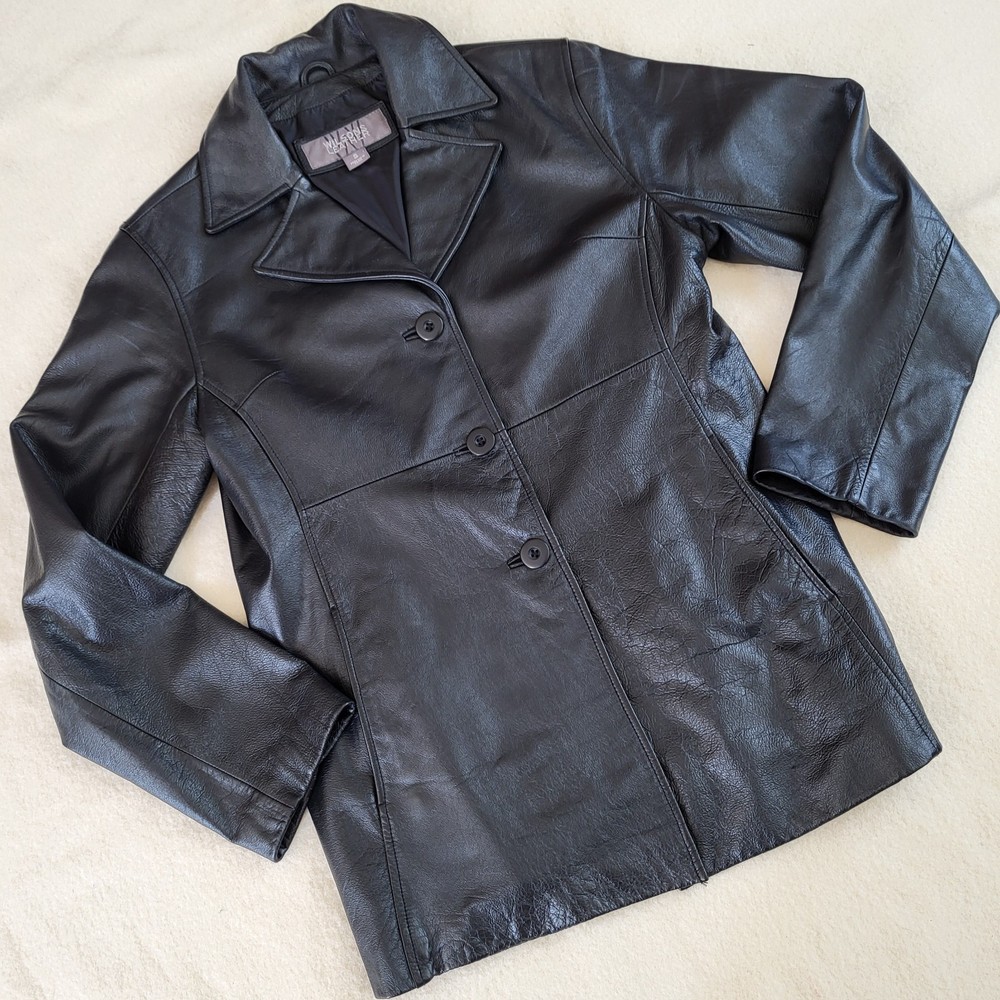 Vintage Wilson's Leather Black Jacket for Women Size Small