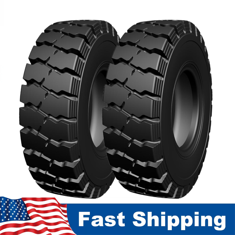 2 Pack 28x9-15 Forklift Tire 14-Ply Heavy Duty 28x9x15 Tube Tire with Tube Flap