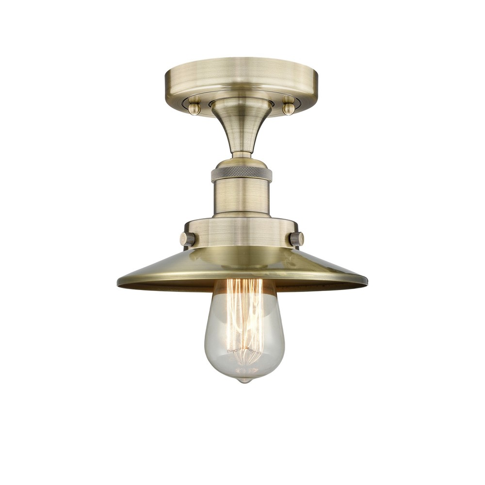 Innovative Edison Semi-Flush Mount Light with 8 Inch Shade and 2 Inch Height