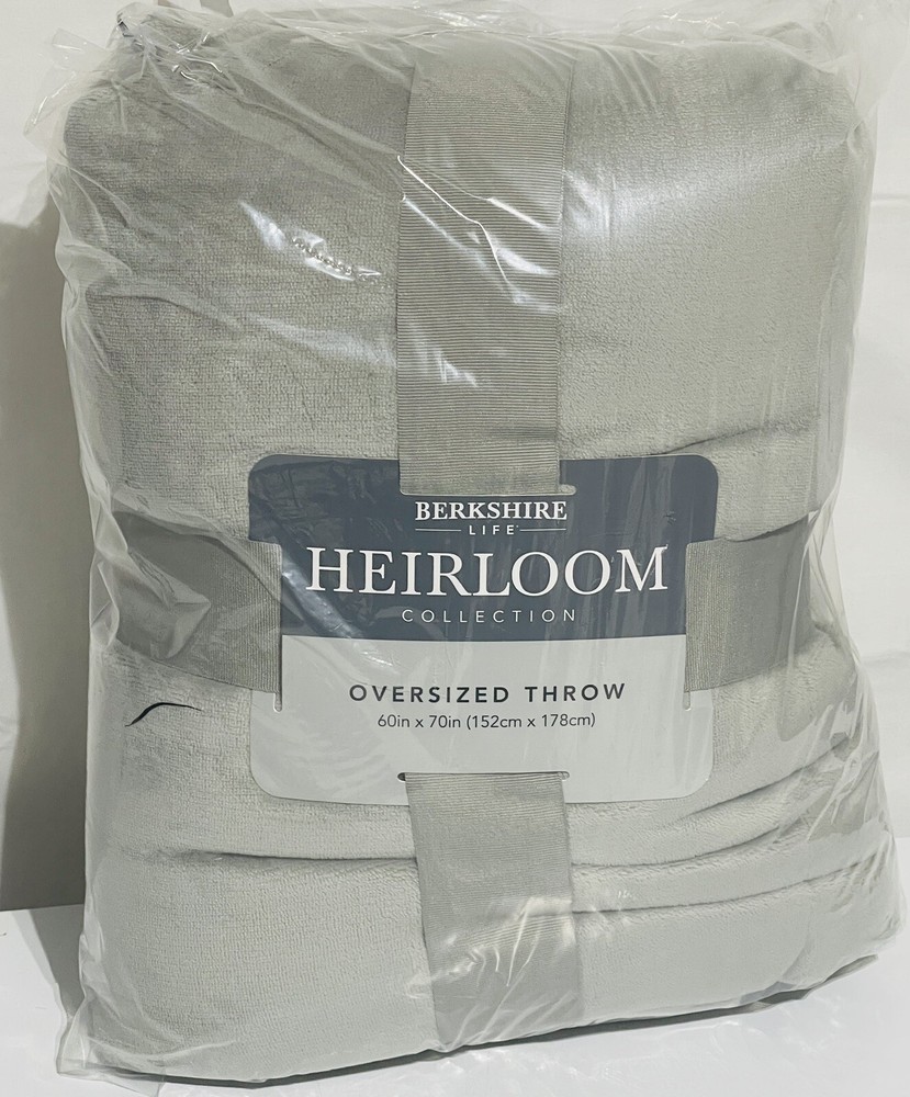 Berkshire Heirloom Collection Oversized Throw Grey Reversible Blanket 60