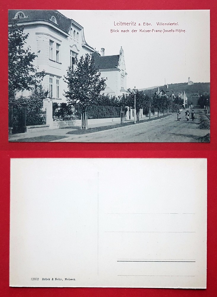 Postcard Leitmeritz in Bohemia around 1910 villa district (26836