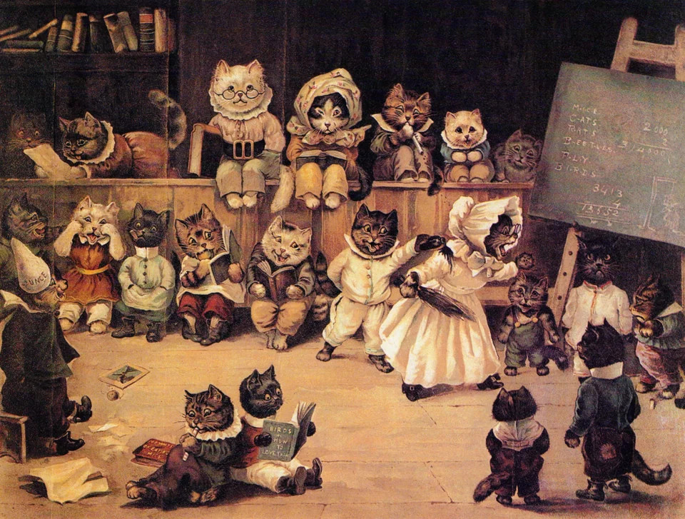 Academy of Cats : Louis Wain : 1895 : Archival Quality Art Print-image