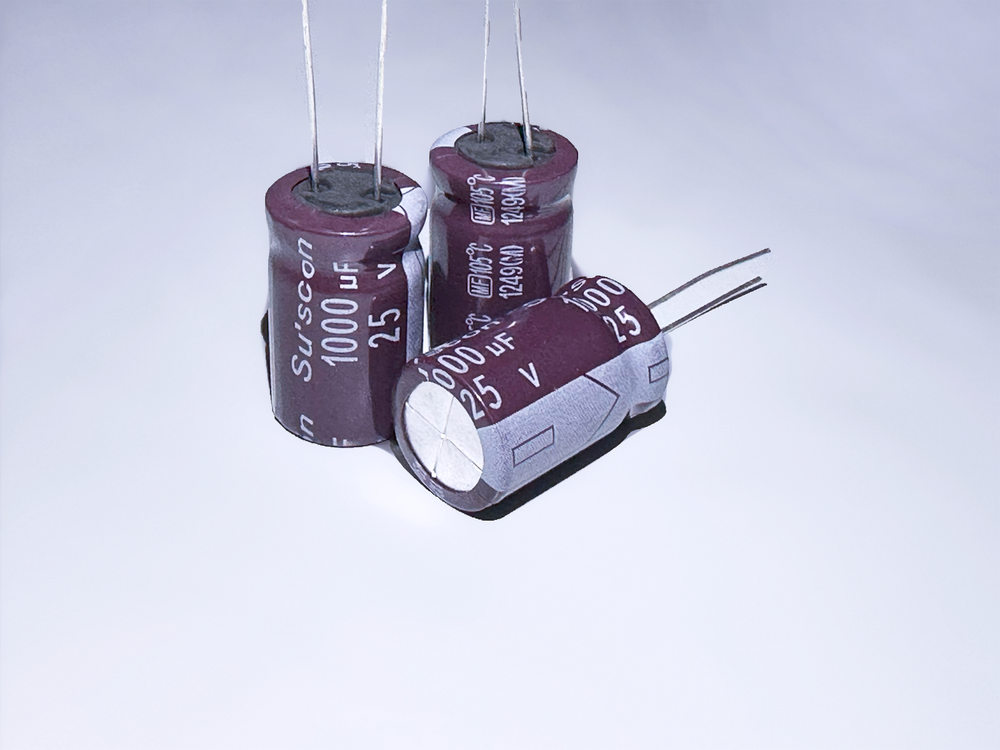 10Pcs MF25M1000 Suscon 1000uF 25V 13x20mm Aluminum Electrolytic Radial Capacitor