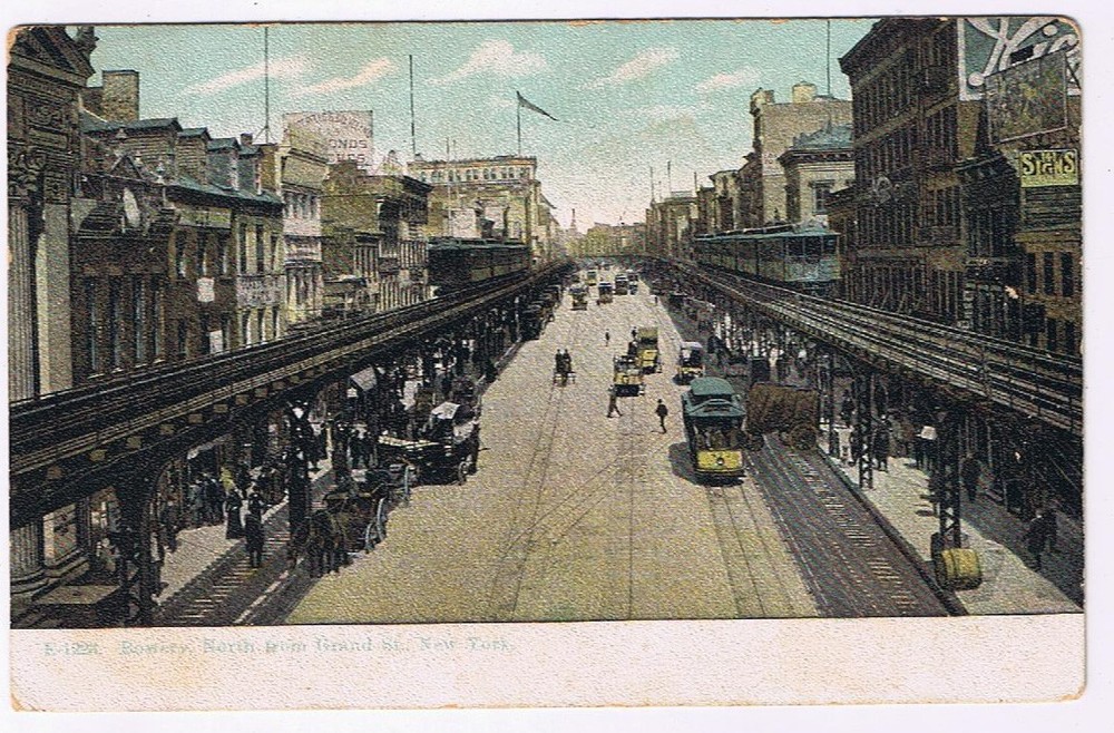 Postcard New York City NY Bowery North From Grand Street