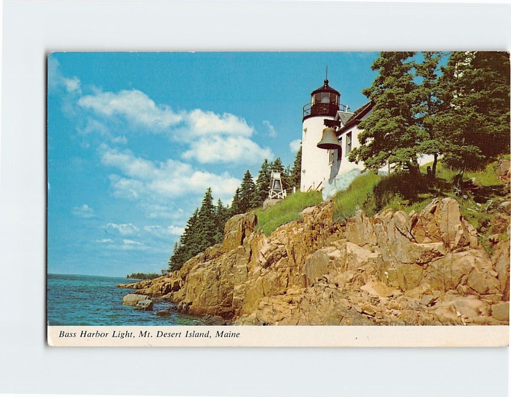 Postcard Bass Harbor Light Acadia National Park  Mt Desert Island Maine-image