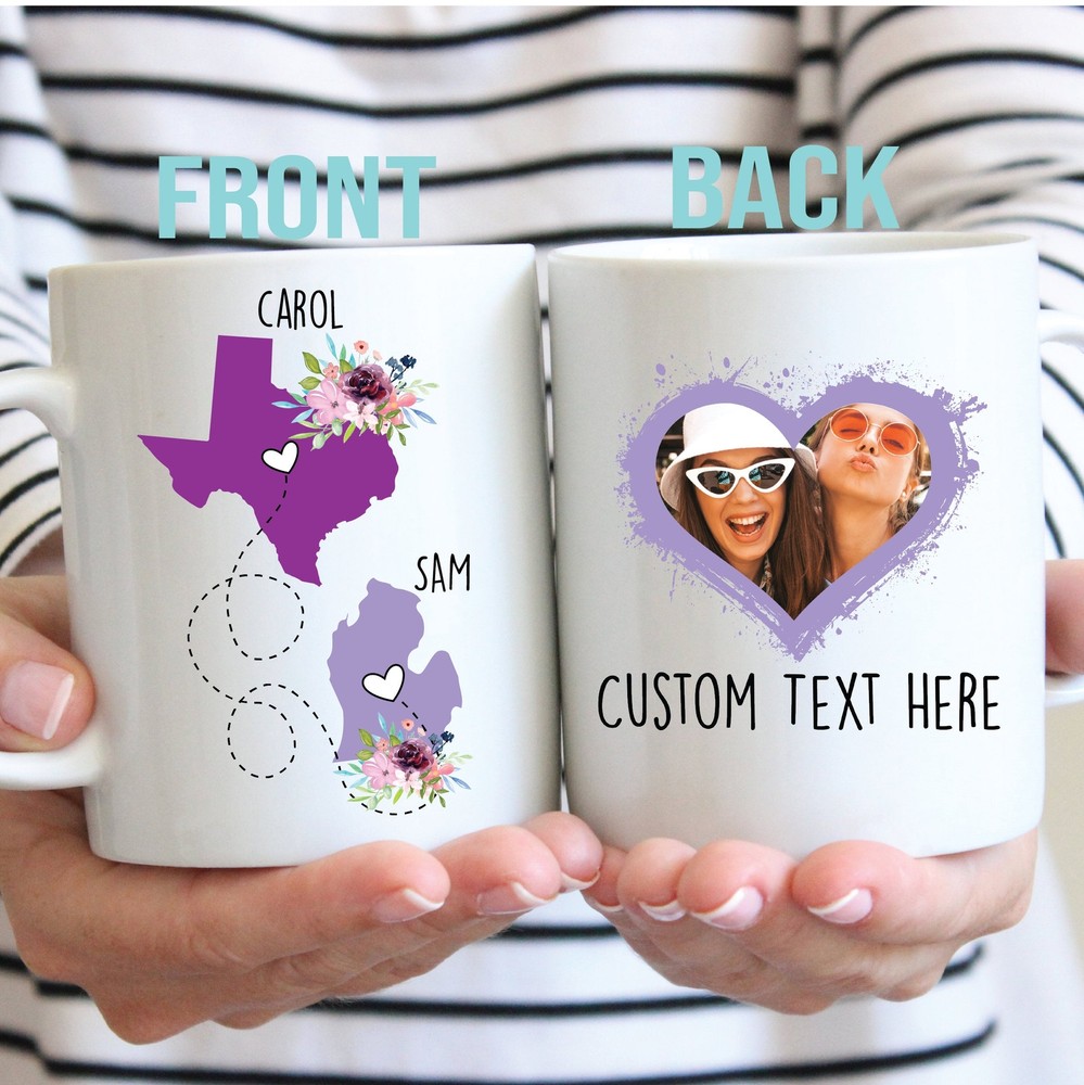 Personalized Long Distance Gift Custom State To State Mug Moving Away Gift Photo