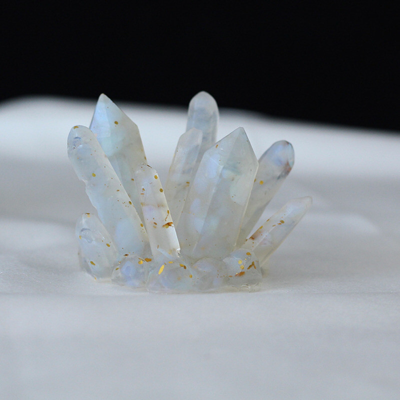 Natural Opal Quartz Crystal Cluster Epoxy Resin Chip Stone Druzy Specimens Reiki