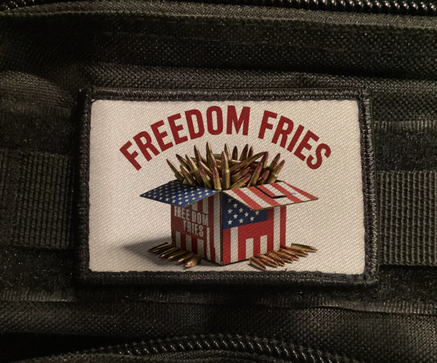Freedom Fries Bullets Patch Humor Airsoft Morale Hook [sub]