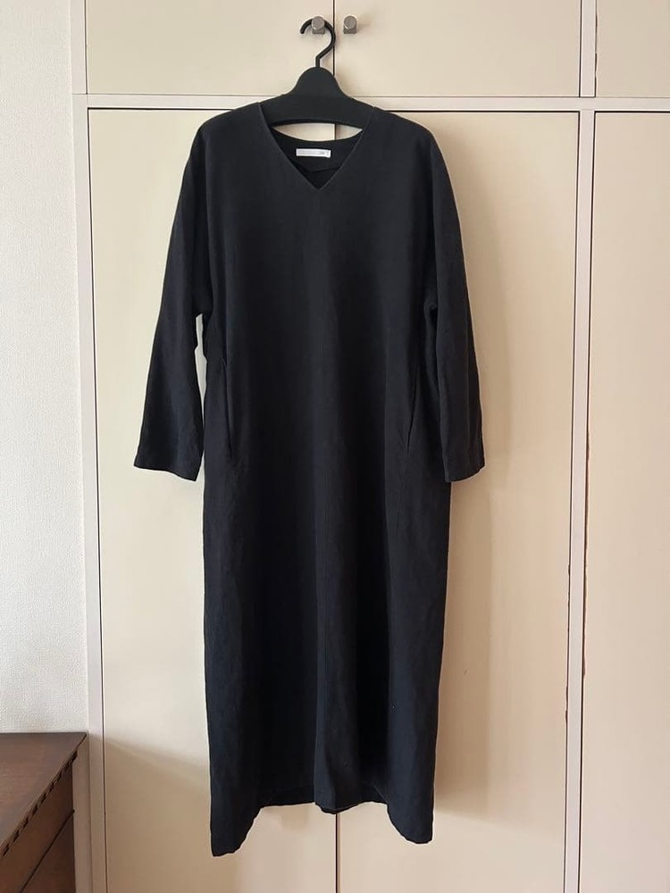 evam eva vie V-Neck Long Dress M Size Linen