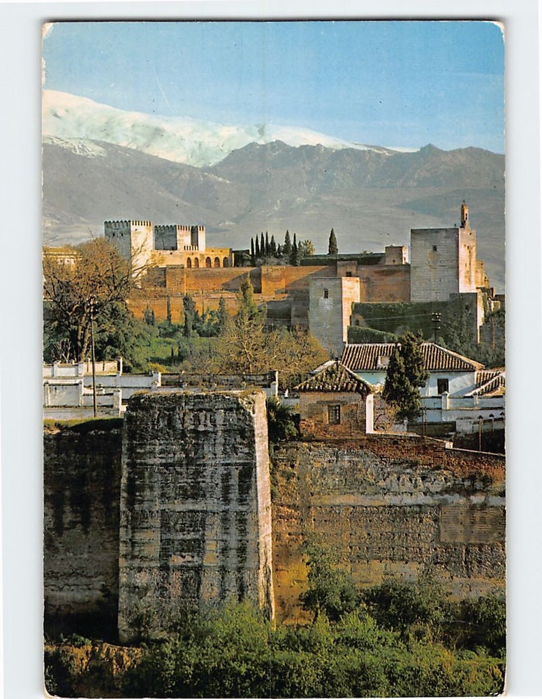 Postcard Partial view of Alhambra and Sierra Nevada Granada Spain