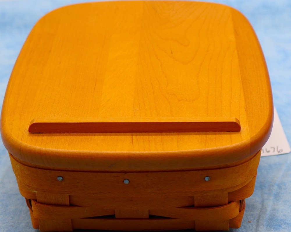 Longaberger 1996 Note Pal Basket Wood Lid Protector Classic Baskets
