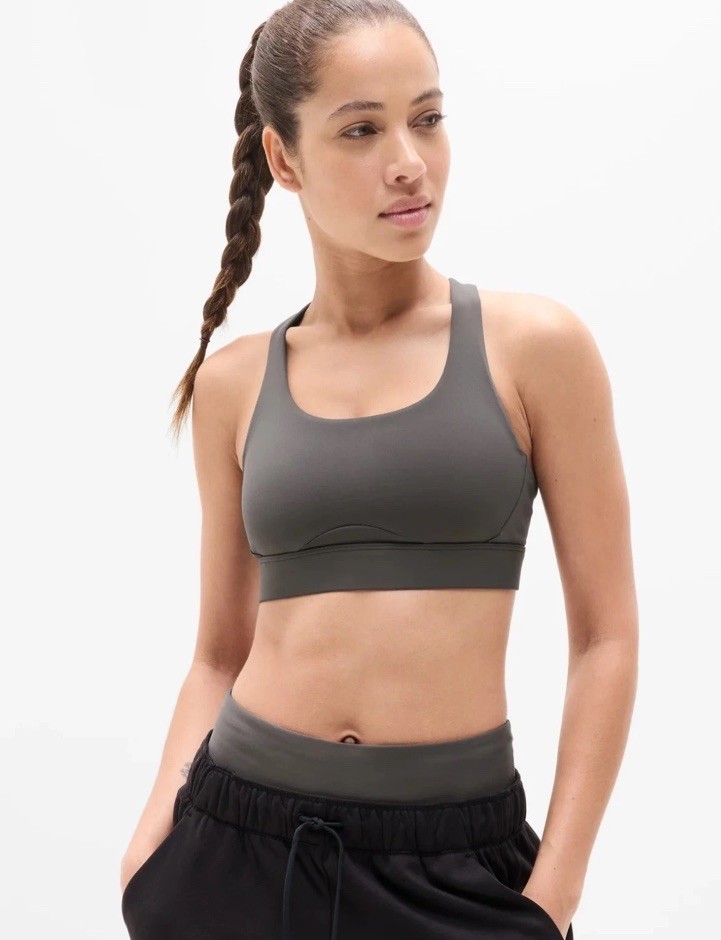 Athleta Interval sports bra- small D/DD- shadow grey- nwot