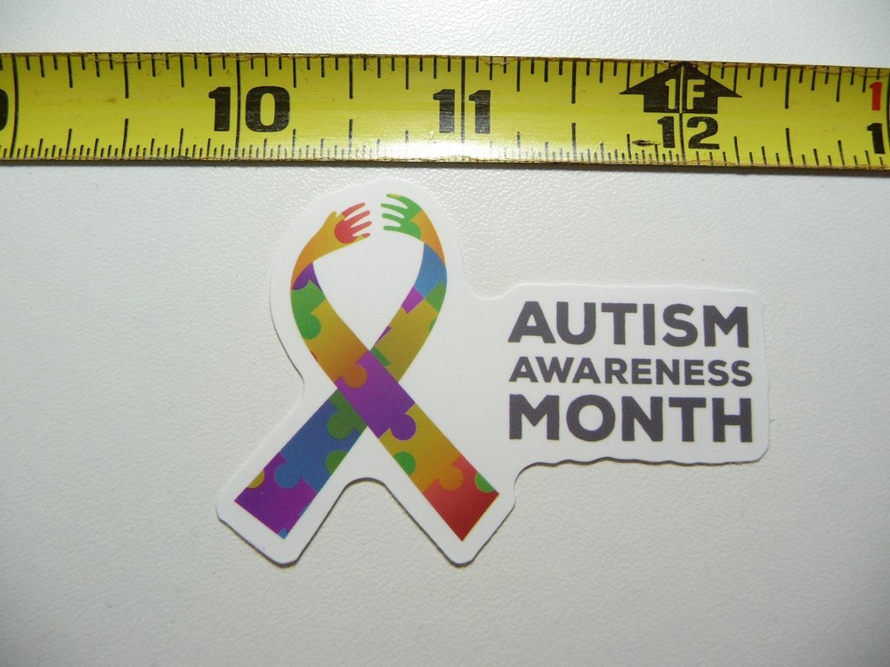 AUTISM SUPPORT DECAL STICKER AWARENESS MONTH HANDS PUZZLE PIECES RIBBON