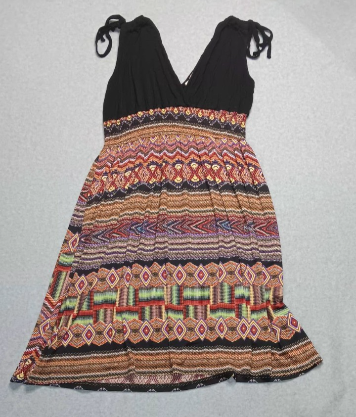 Studio West Apparel Sleeveless Dress Womens Size XL Multicolor abstract vneck