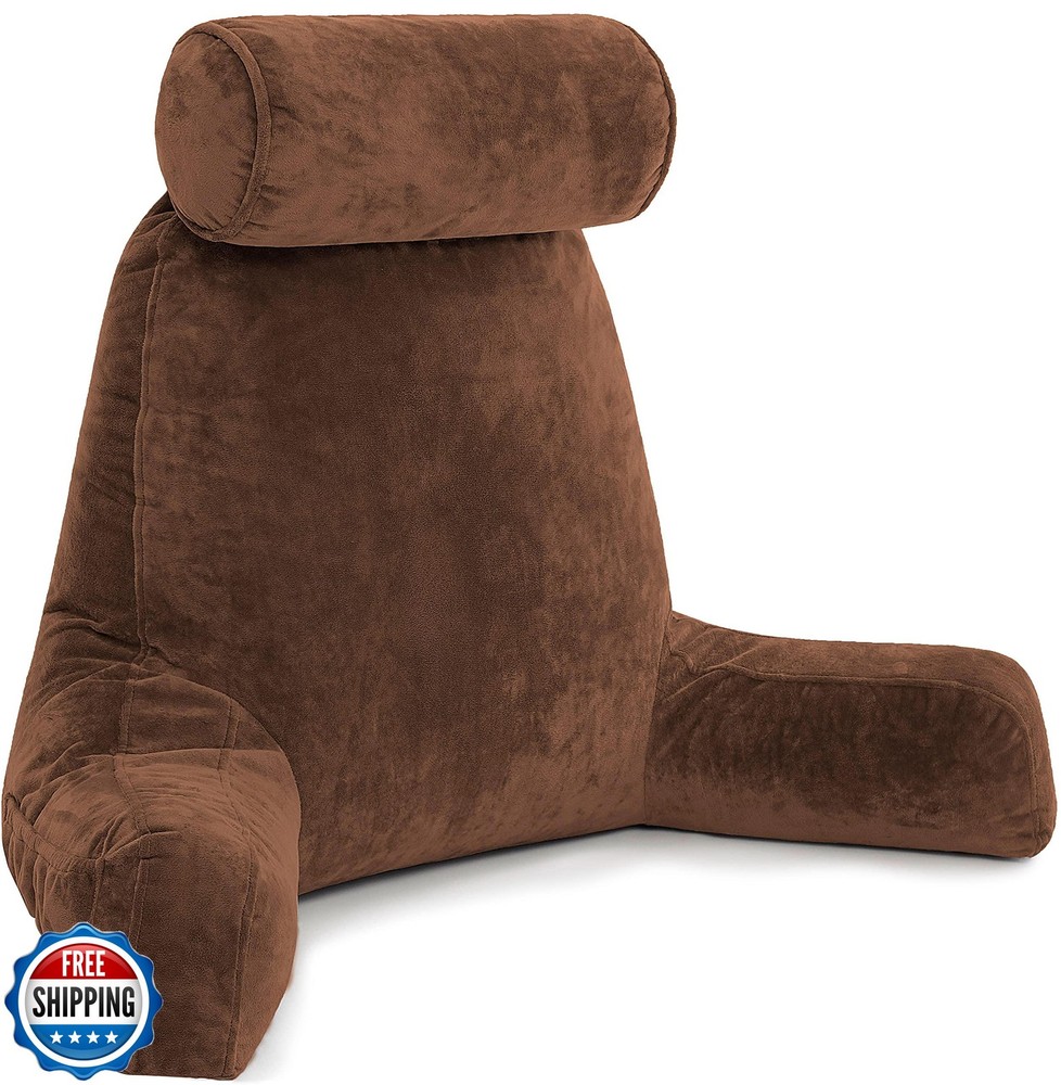 Husband Pillow XXL - Oversized Reading Pillow with Armrests and Back Support for Bed or Chair