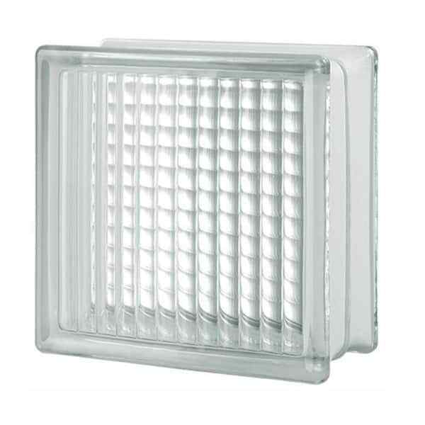 8 x 8 x 4 in. 8 Pack Home Mortar System Thick Grid Pattern Window Glass Block