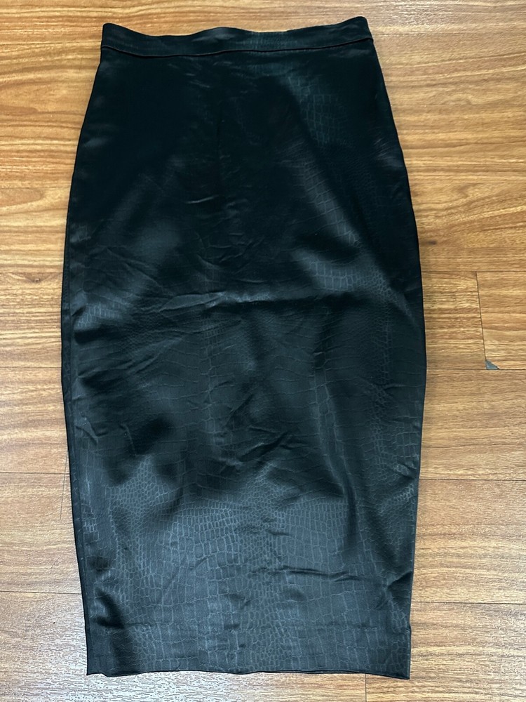 Robert Rodriguez Women Fitted Black Snake Pencil Skirt Dual zip size 0