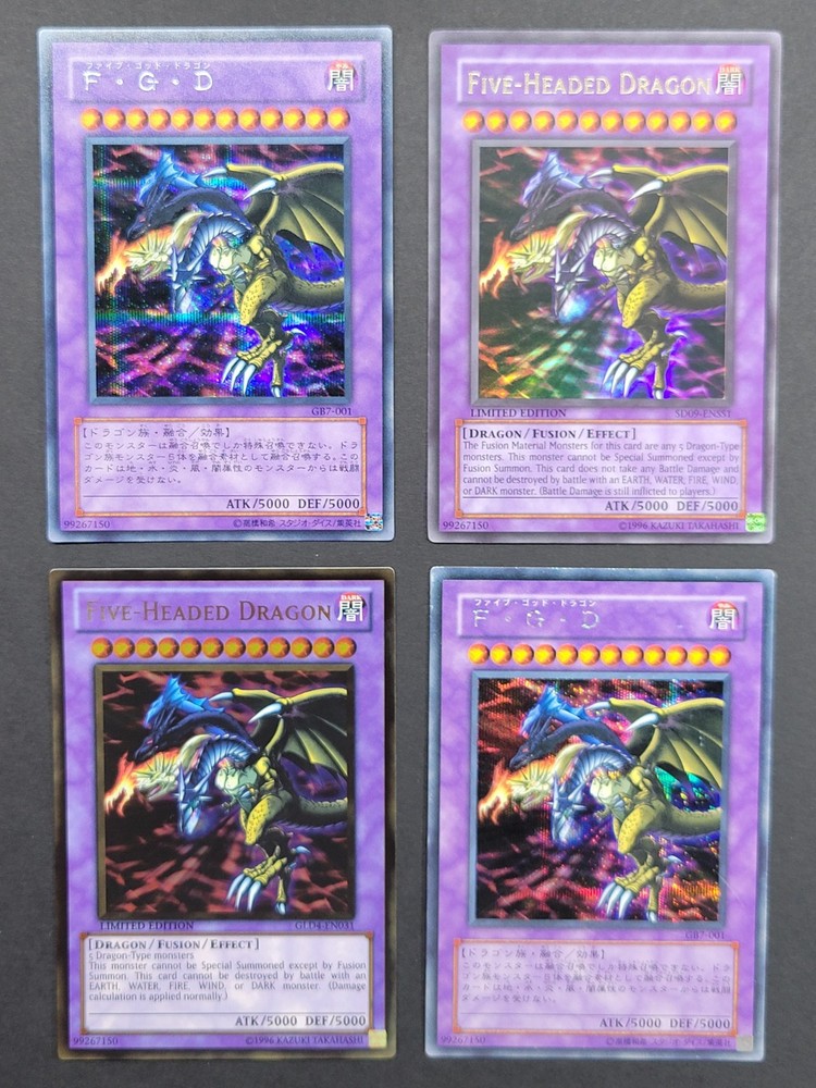 YuGiOh 4-Card Lot - Five-Headed Dragon Secret & Ultra Rare