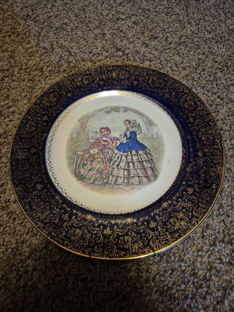 Vintage Victorian Century by Salem Plate w/ 23k Gold Trim, Made in USA